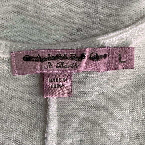 Calypso St. Barth Women's 100% Linen White Scoop Tank Top Size Large - Picture 14 of 15